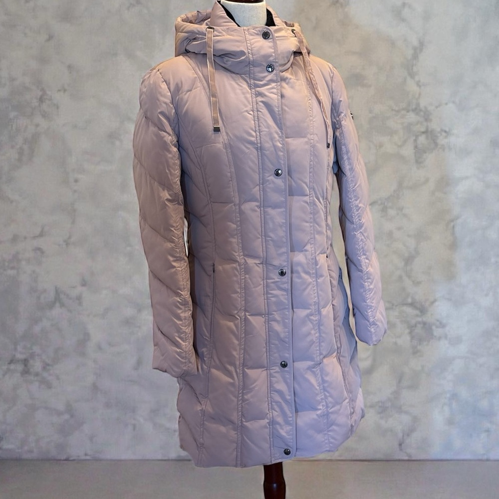 Calvin Klein Atmosphere Pink Hooded Mid-Length Puffer Coat ~ NWOT ~ size Small - Picture 3 of 15